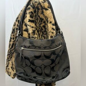 Vintage Coach Dark Gray Signature Y2K Shoulder Bag